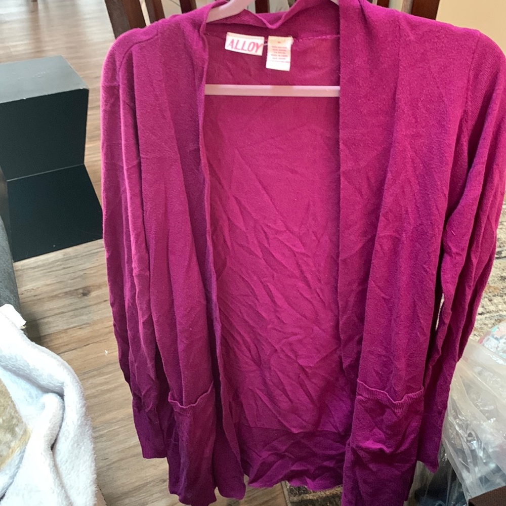 Purple cardigan with pockets